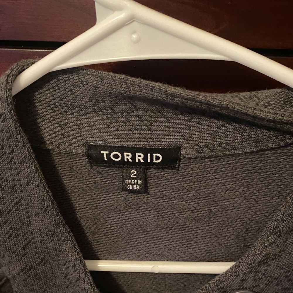 Torrid Grey Button Front Anorak Jacket - image 3